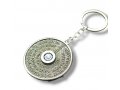 Revolving Flags of Israel on Spinner Key Chain - Travelers Prayer Words on Reverse