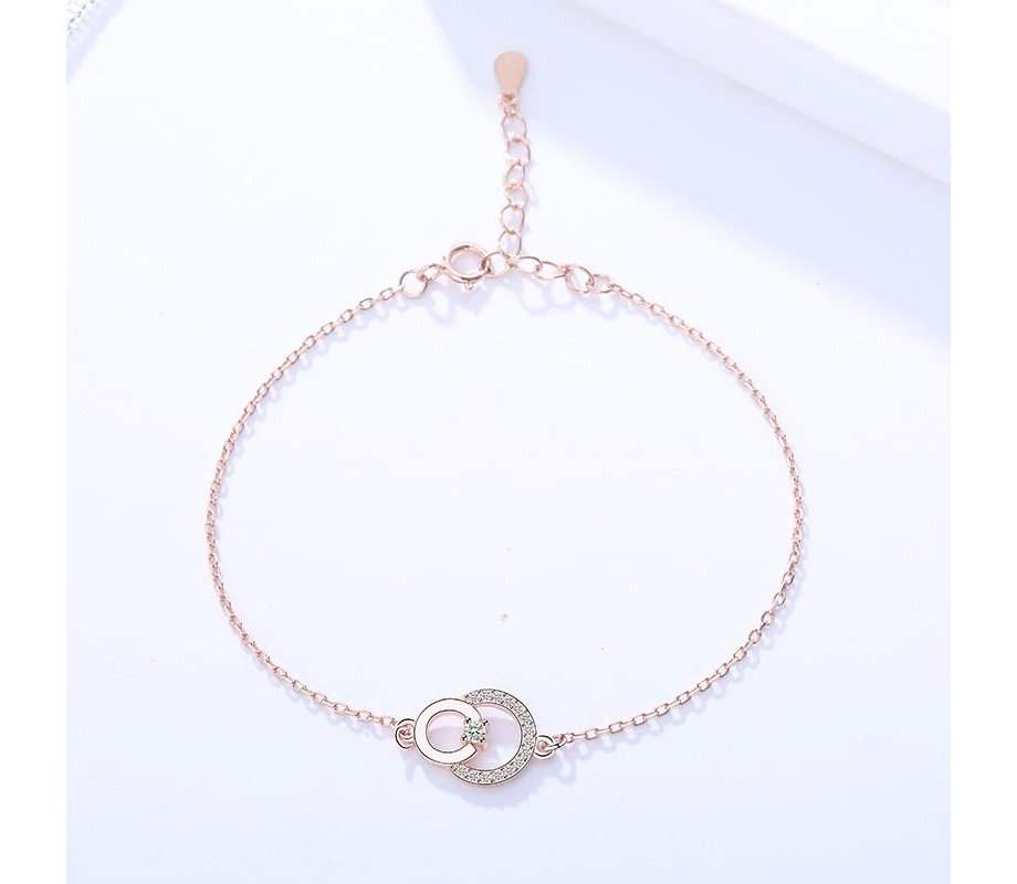 Rose Gold Plated Sterling Silver Bracelet - Circles