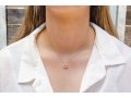 Rose Gold Plated Sterling Silver Necklace with Star of David Pendant and Zircons