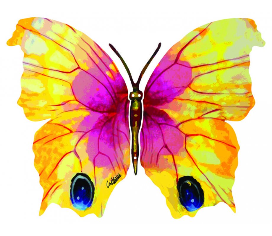 Ruth Butterfly Steel Double Sided Steel Wall Sculpture - David Gerstein