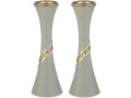 Shabbat Kodesh Elegant Polyresin Candlesticks