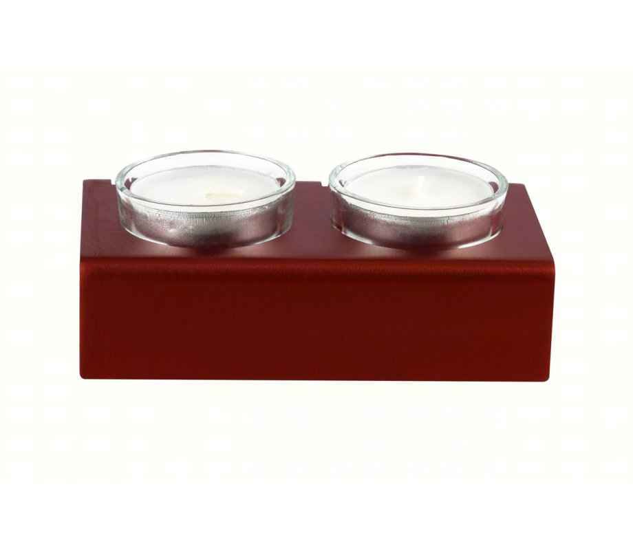 Shabbat Shalom Candlesticks Table Design, Red - Adi Sidler