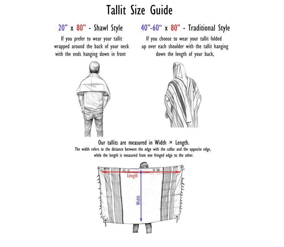 Shades of Pink Stripes Handwoven White Silk Prayer Shawl Tallit Set - Gabrieli