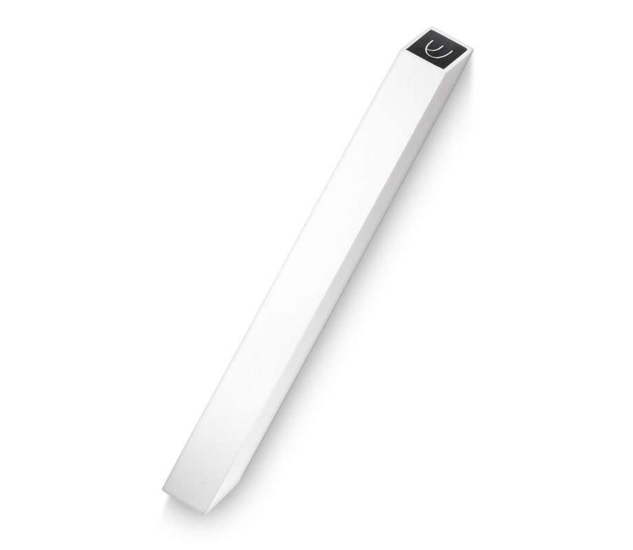 Shin on Top of Smooth White Mezuzah Case by Adi Sidler