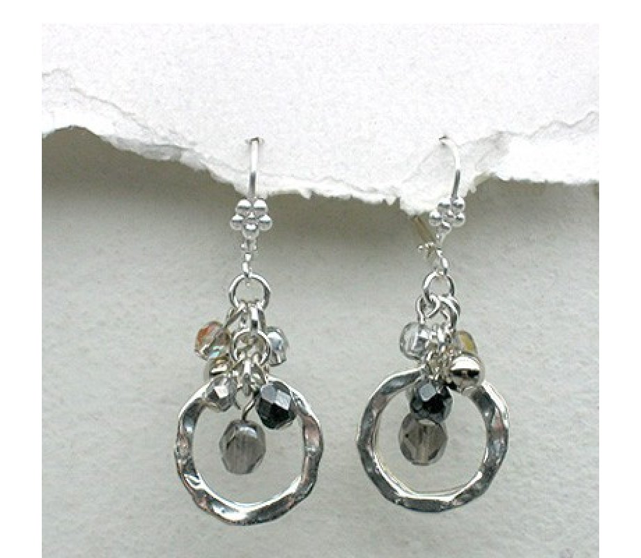 Silver Frost Circle Earrings - Edita