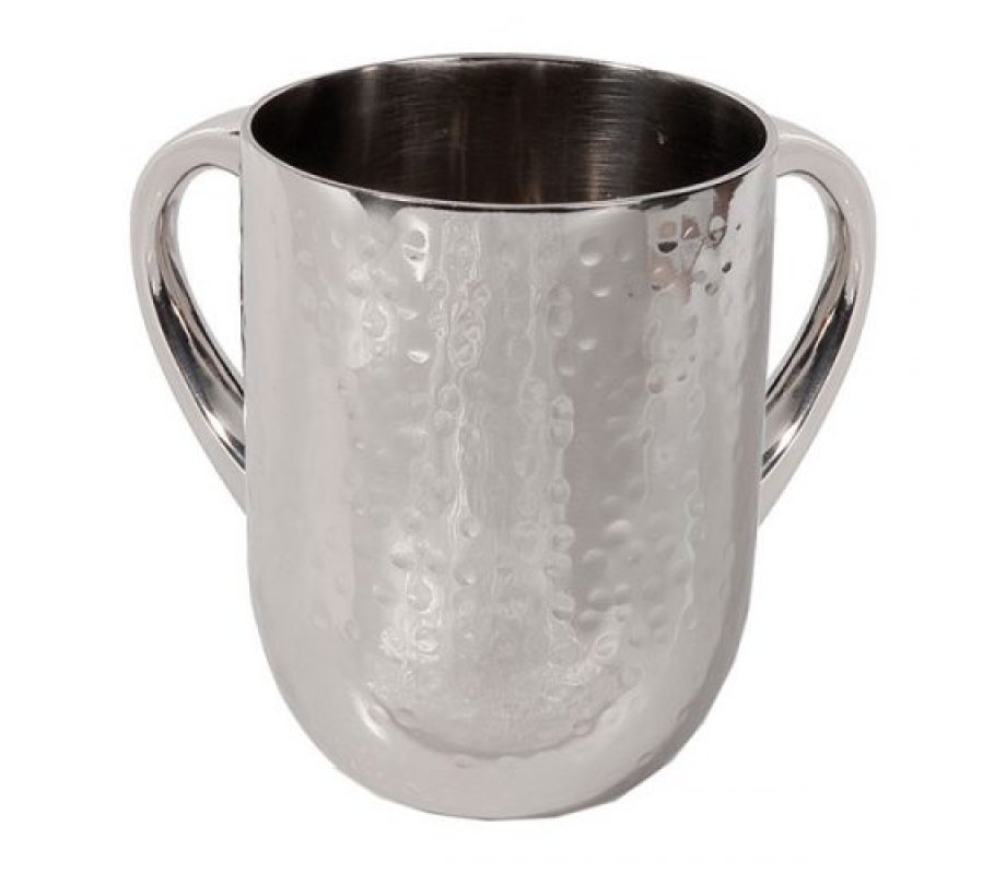 Silver Hammered Aluminum Netilat Yadayim Wash Cup - Yair Emanuel