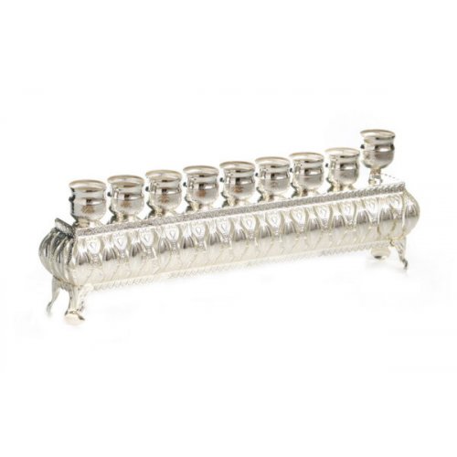 Silver Plated Hanukkah Menorah, Classic Design