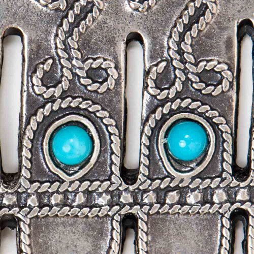 Silver Plated Wall Good Luck Hamsa, Colored Beads - Replica of Israel Museum Item