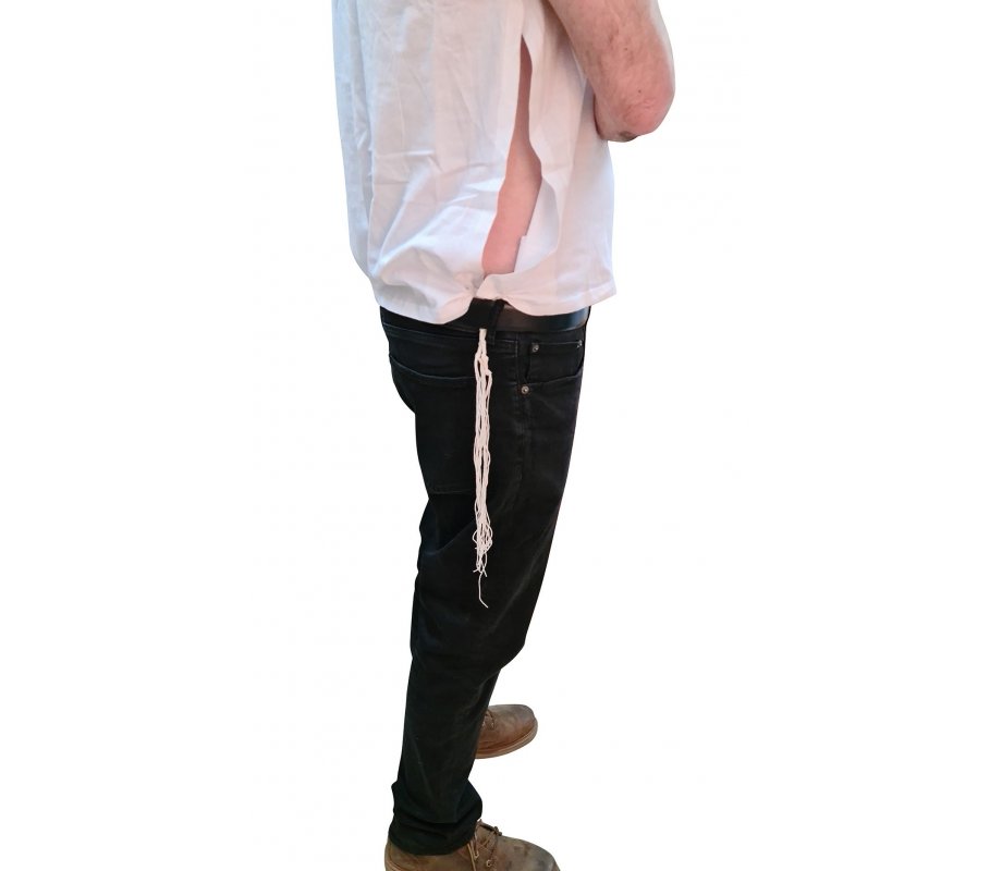 Sleeveless Undershirt with Tzitzit Attached Adult Size - White