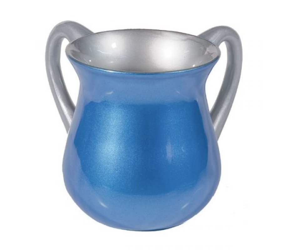 Small Blue Anodized Aluminum Classic Netilat Yadayim Wash Cup - Yair Emanuel