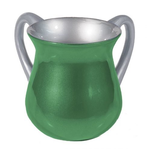 Small Green Aluminum Classic Netilat Yadayim Wash Cup - Yair Emanuel