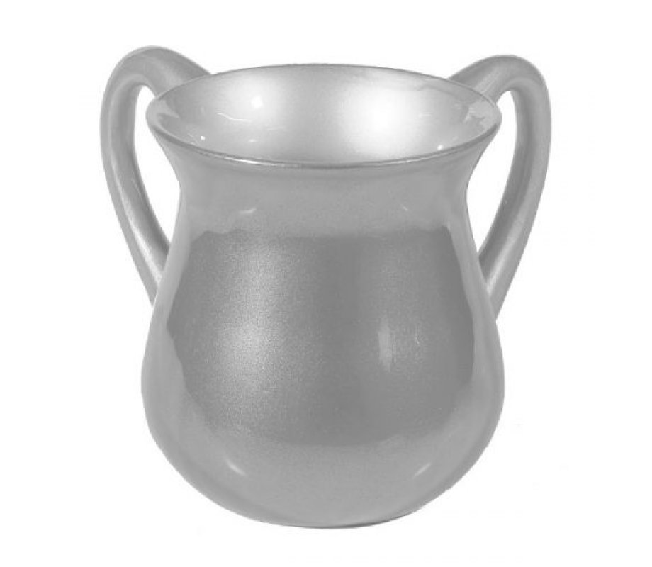 Small Silver Aluminum Classic Netilat Yadayim Wash Cup - Yair Emanuel