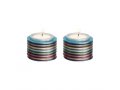 Small Tea Light Candlesticks as Stacked Discs, Colorful - Yair Emanuel