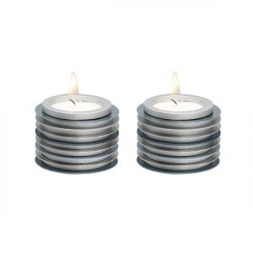 Small Tea Light Candlesticks as Stacked Discs, Colorful - Yair Emanuel