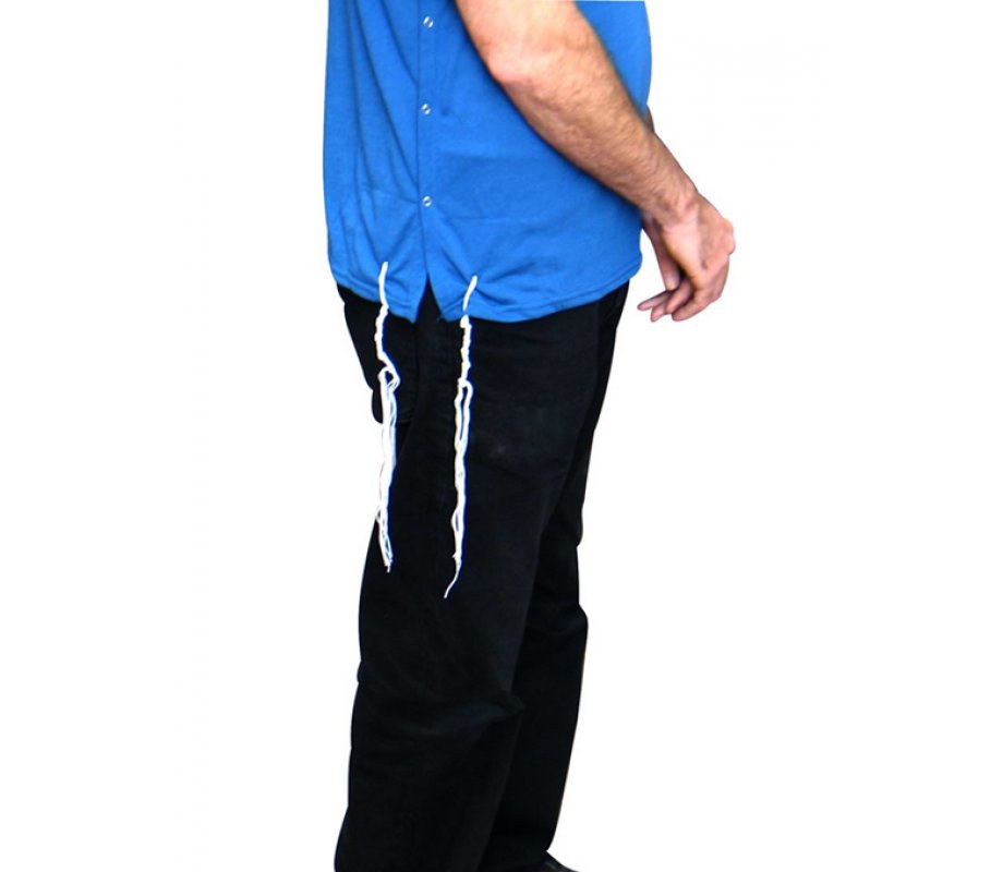 Sports T-Shirt with Tzitzit Adult Size - Denim Blue