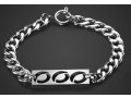 Stainless Steel Man's Chain Bracelet, Three Decorative Open Circles in Center - Adi Sidler