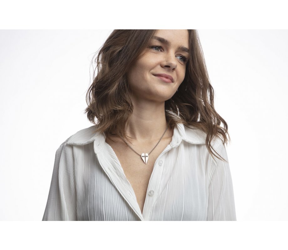 Stainless Steel Necklace with Hearts Unite Pendant - Adi Sidler