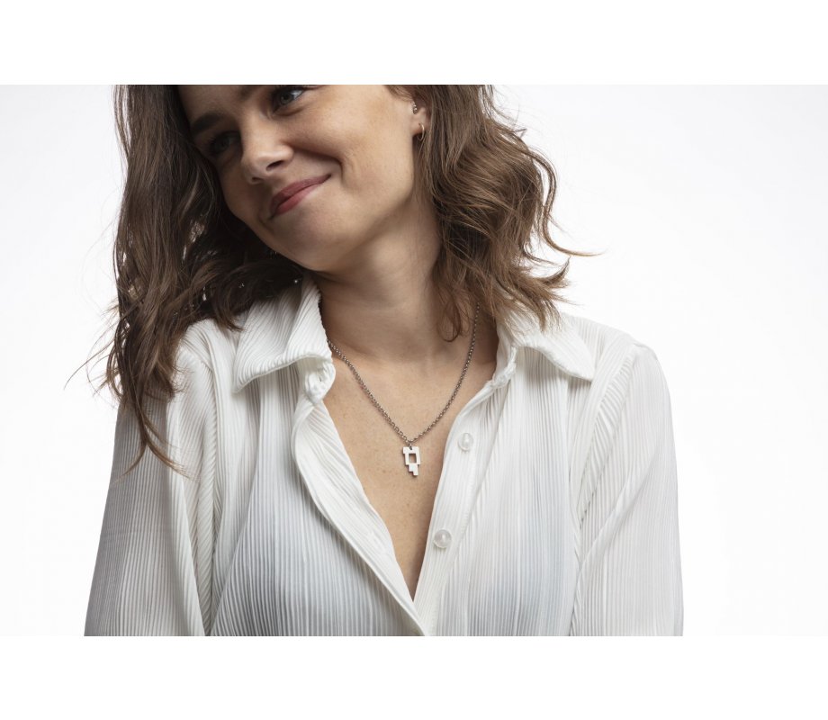 Stainless Steel Necklace with Vertical Letters for Chai Pendant - Adi Sidler