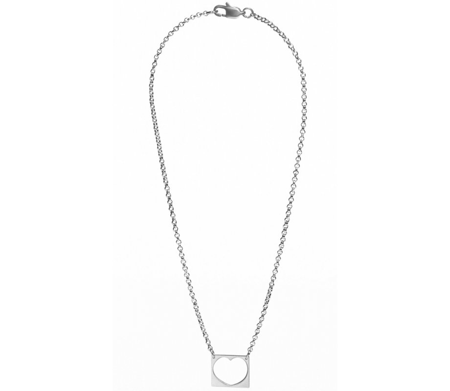 Stainless Steel Waterproof Necklace with Cutout Open Heart Pendant - Adi Sidler