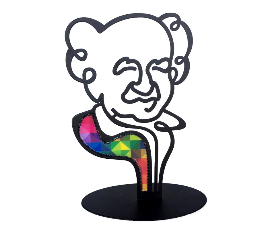Stand-Alone Shelf or Table Sculpture, Ben Gurion Outline - Iris Design