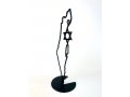 Stand-Alone Table Sculpture, Map of Israel Outline with Star of David - Iris Design