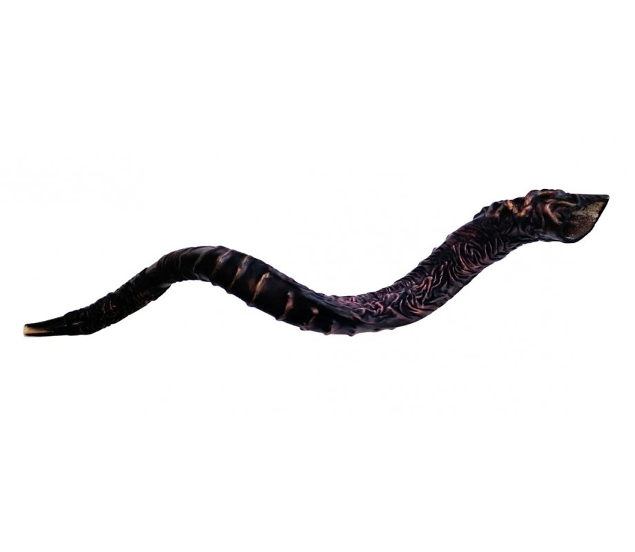 Star of David Leather Decorated Jumbo Yemenite Shofar