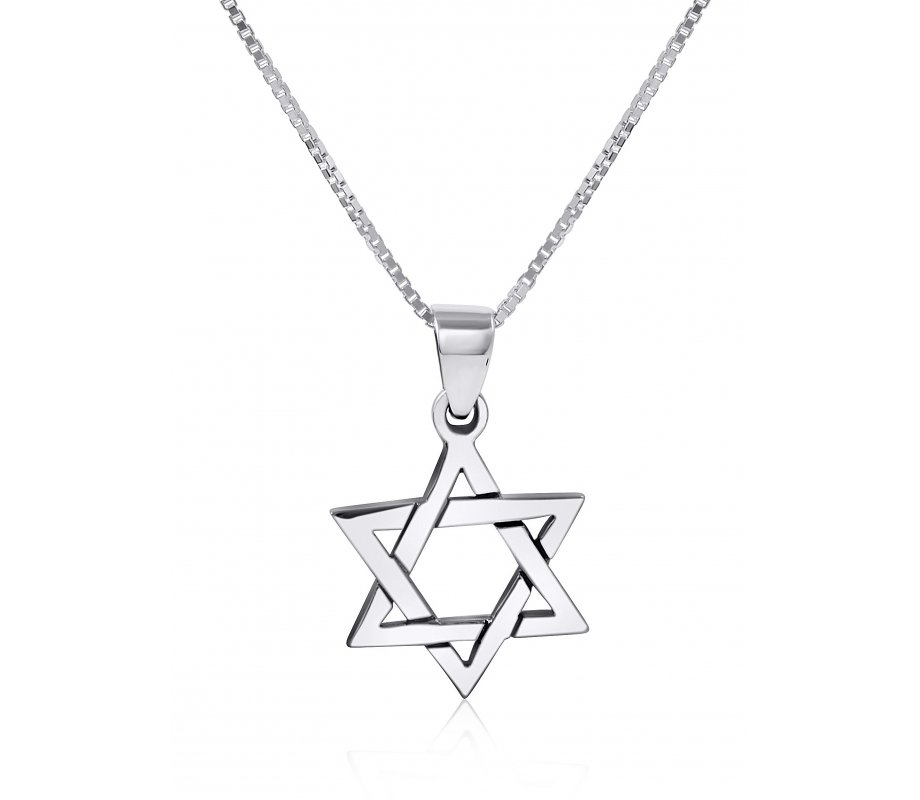 Star of David Necklace Pendant in 925 Sterling Silver