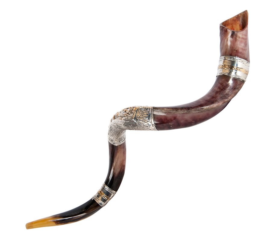 Sterling Silver Decorated Old City of Jerusalem Design Yemenite Shofar