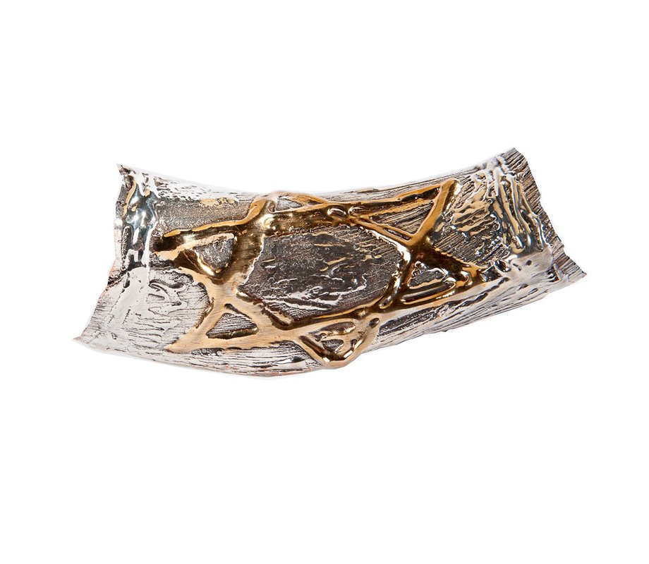 Sterling Silver Decorated Yemenite Shofar - Leaf