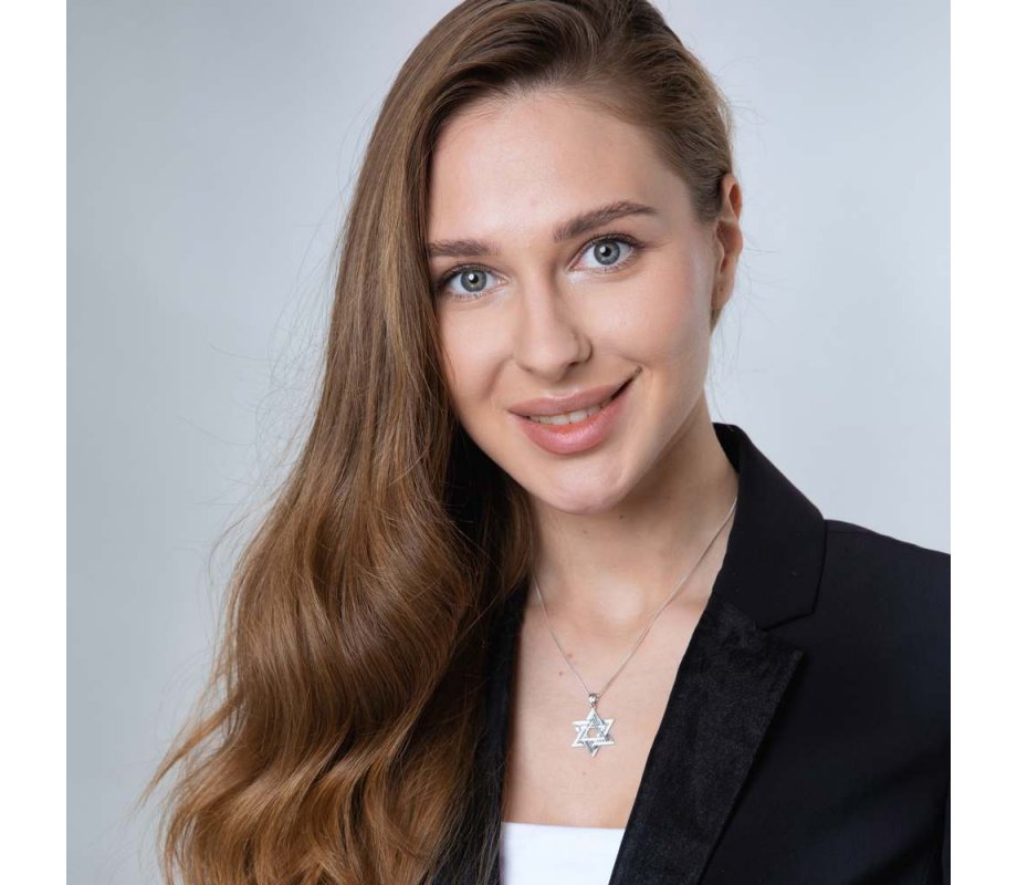 Sterling Silver Double Star of David Pendant Necklace – Smooth and Beaded Design