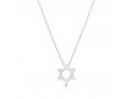 Sterling Silver Necklace with Star of David Pendant and Zircons