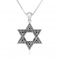 Sterling Silver Pendant Necklace - Decorative Star of David