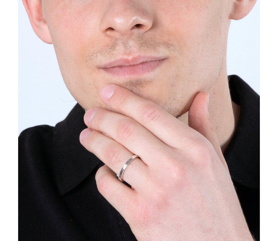 Sterling Silver Ring with Opening Words of Aaronic Blessing  English and Hebrew