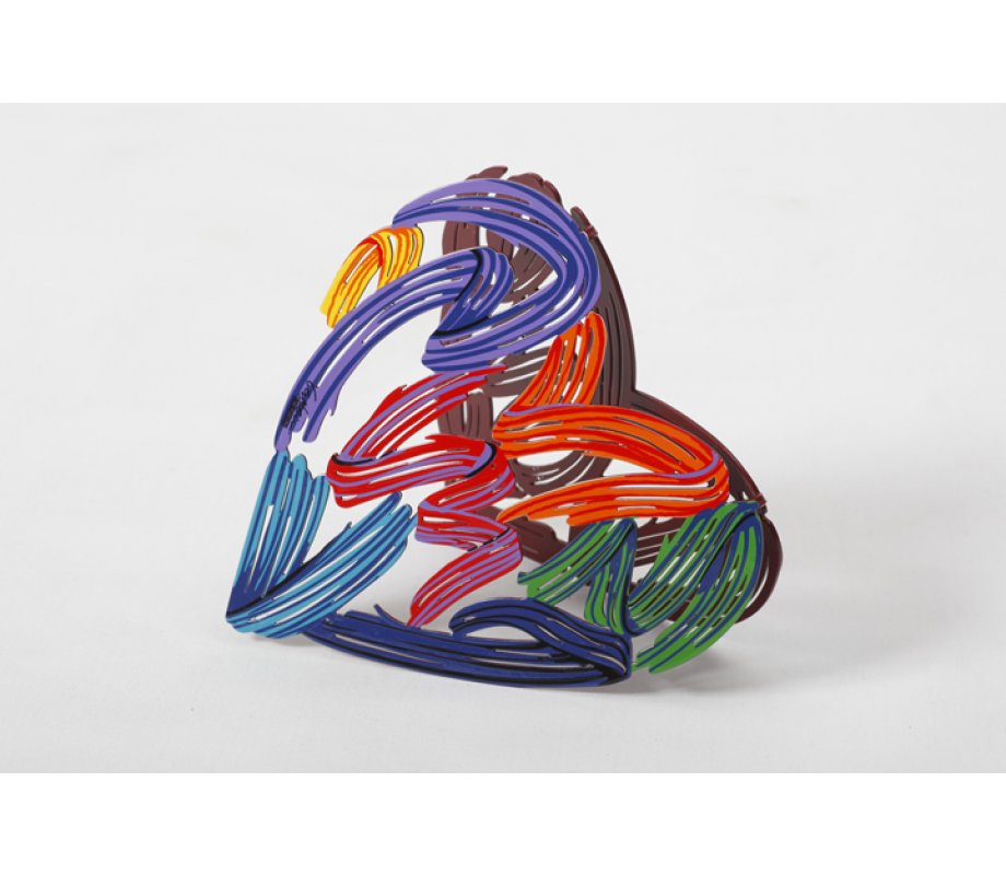 Strokes of Love Free Standing Double Sided Heart Sculpture - David Gerstein