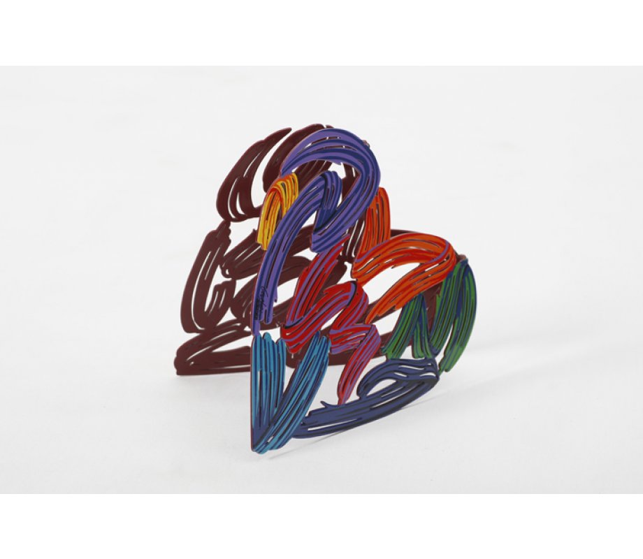 Strokes of Love Free Standing Double Sided Heart Sculpture - David Gerstein