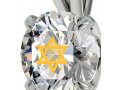 Swarovski Star of David Shema Necklace in Silver- Nano Gold