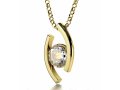 Swarovsky I Love You Eye Necklace in Gold Plate- Nano