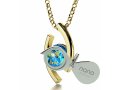 Swarovsky I Love You Eye Necklace in Gold Plate- Nano