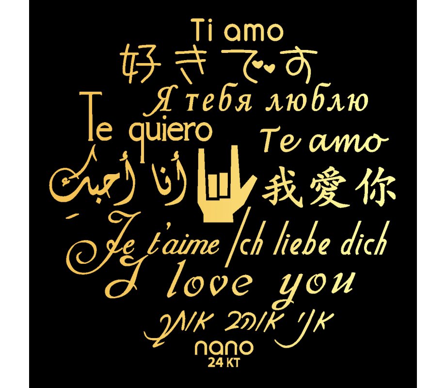 Swarovsky I Love You Eye Necklace in Gold Plate- Nano