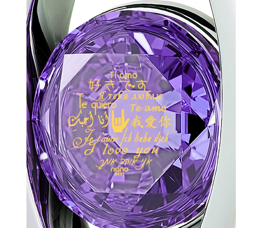 Swarovsky I Love You Eye Necklace in Silver- Nano