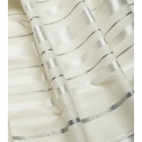 Talitania Wool Tallit - White and Silver Stripes