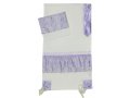 Tallit Prayer Shawl Set with Purple Floral Band Decoration, Viscose - Ronit Gur