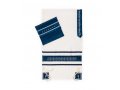 Tallit Set with Blue Stars of David Design - Ronit Gur