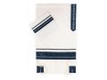 Tallit Set with Classic Blue Stripes -Ronit Gur