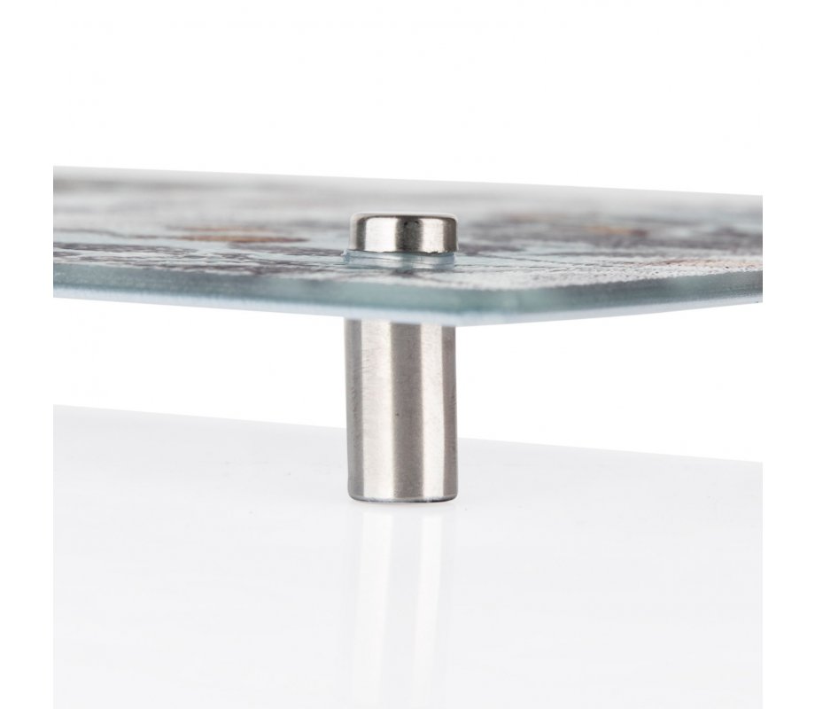 Tempered Glass Challah Board, Pomegranates and Shabbat Song Words - Dorit Judaica