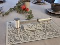 Tempered Glass Challah/Candlestick Tray, 7 Species of Israel Design - Dorit Judaica
