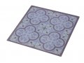 Tempered Glass Trivet with Purple Leaf and Flower Design - Dorit Judaica