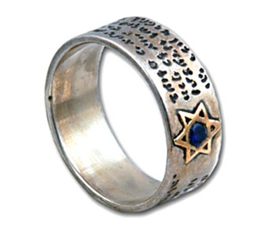 Travelers Prayer and Star of David Kabbalah Ring - Golan Studio