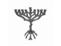 Tree of Life Metal Chanukah Menorah, Silver Color - Yair Emanuel