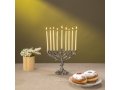Tree of Life Metal Chanukah Menorah, Silver Color - Yair Emanuel
